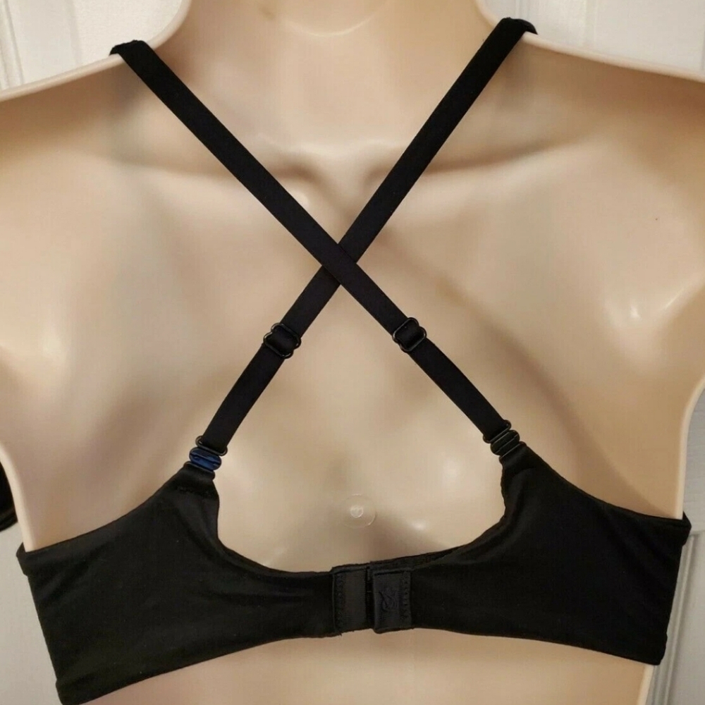 NWT Victoria's Secret Body by Victoria Unlined Demi Bra 32DD Solid Black - Picture 7 of 16